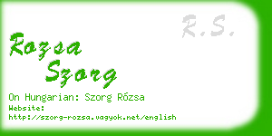 rozsa szorg business card